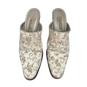 Matisse jacquard‎ gold mules slip on heels size 6